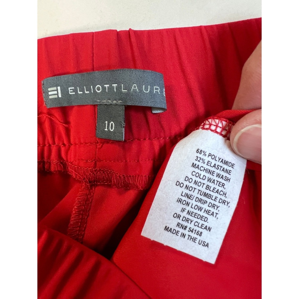 Elliott Lauren Jogger Pants Womens 10 Red Excellent Elastic Waist Made in USA - Picture 5 of 6